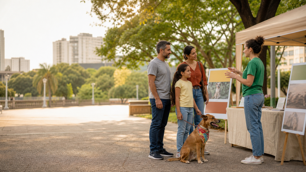 Quando uma cidade fala de adoção responsável, o debate vai além da feira de pets
