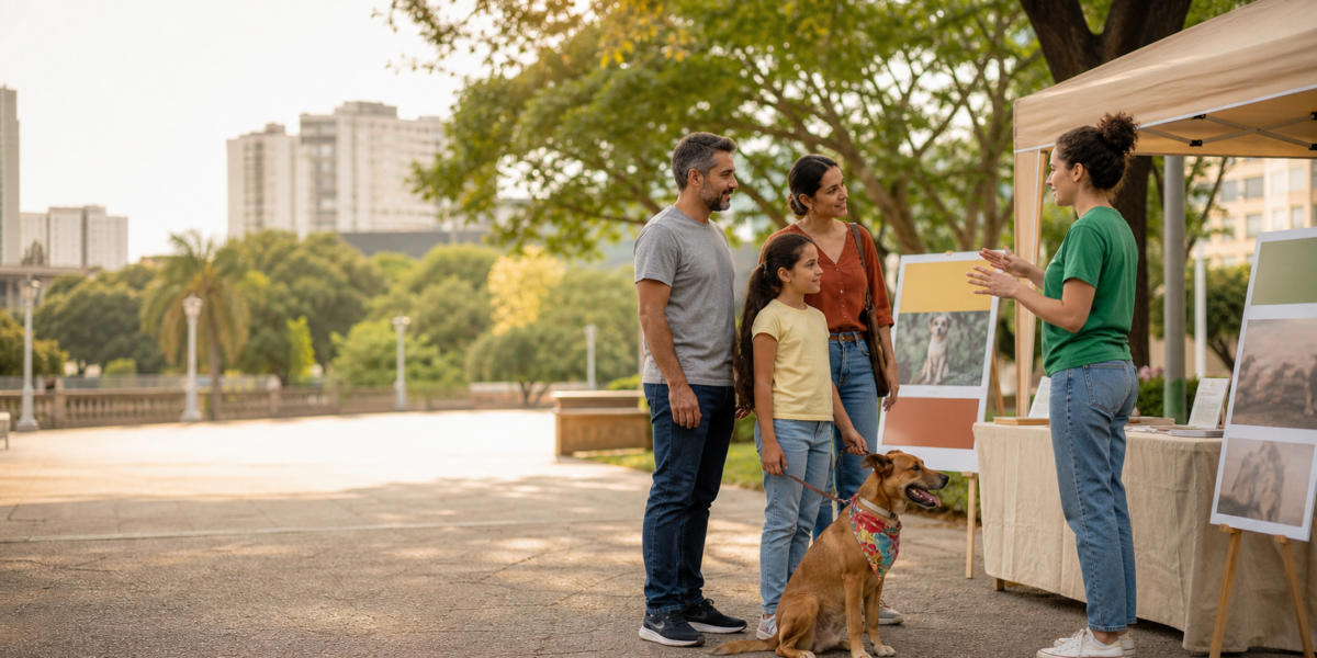 Quando uma cidade fala de adoção responsável, o debate vai além da feira de pets